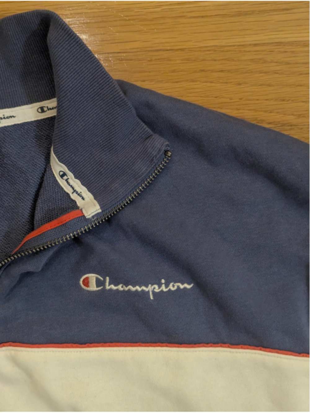 Champion Colorblock 1/4 Zip Sweatshirt Medium - Picture 6 of 12